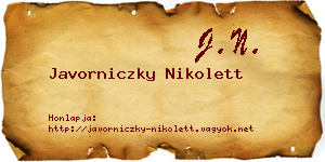 Javorniczky Nikolett névjegykártya