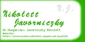 nikolett javorniczky business card